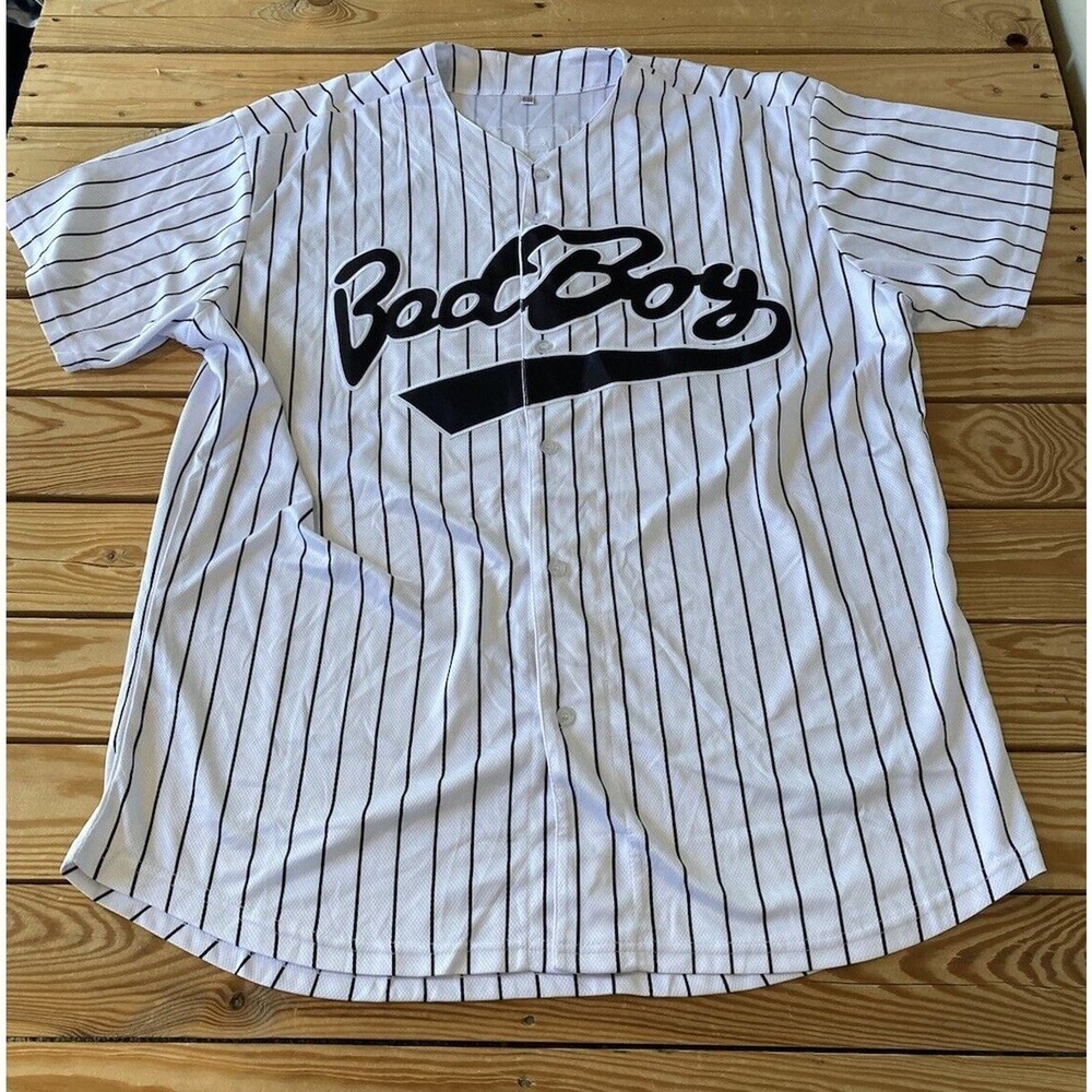 Bad Boy Button Up Biggie Jersey Size 2XL Men’s White